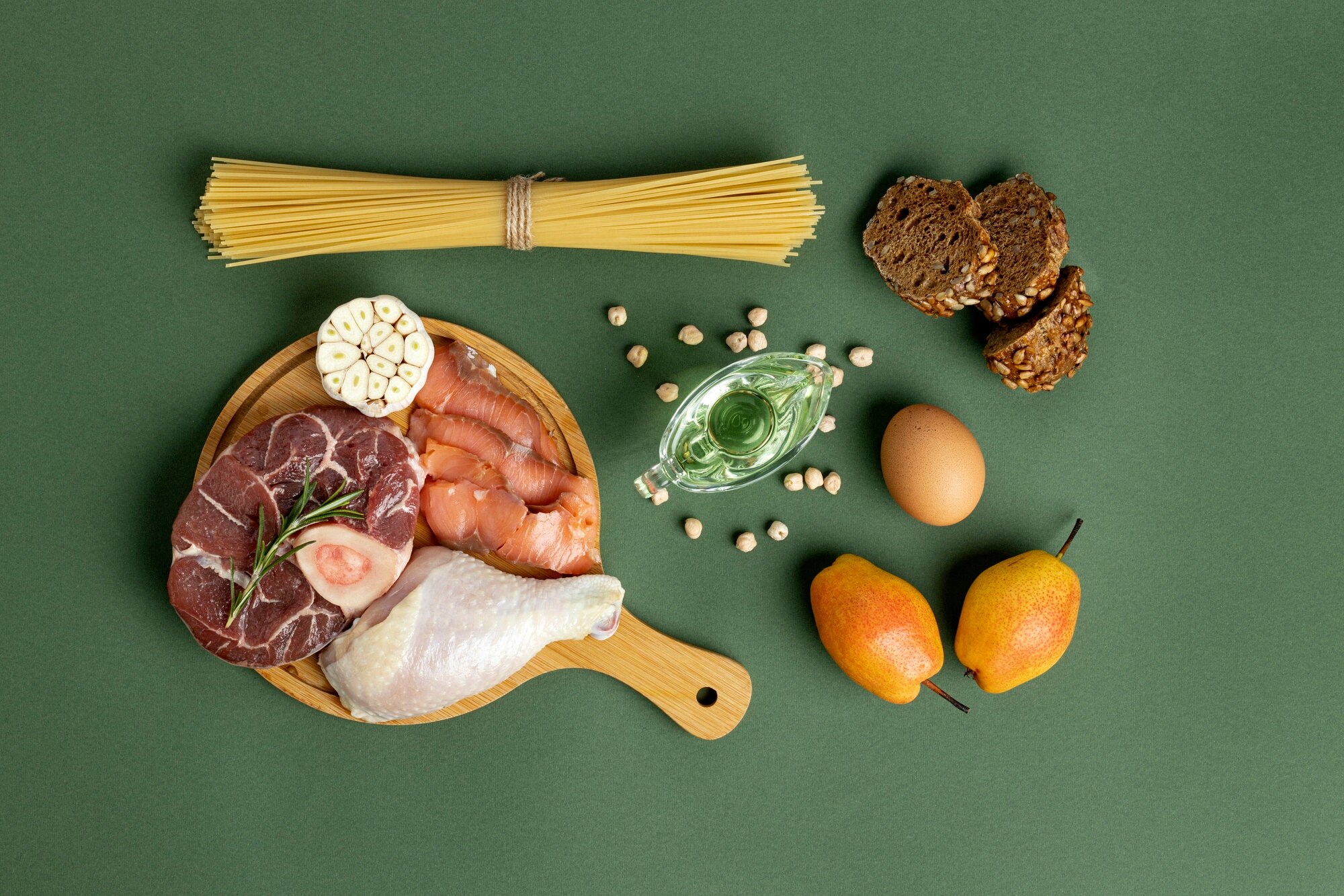 Healthy food arrangement